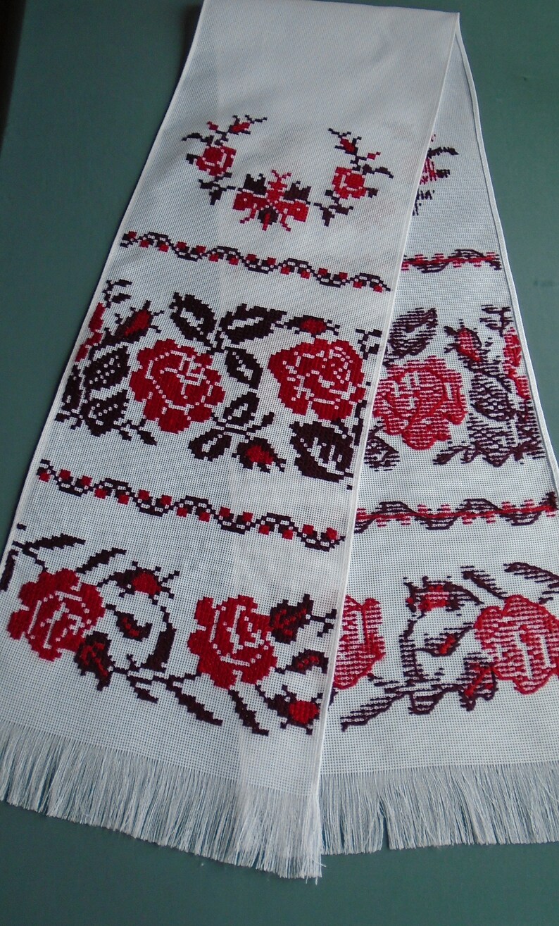Ukrainian Hand Embroidered Towel Rushnyk Ukraine Etsy