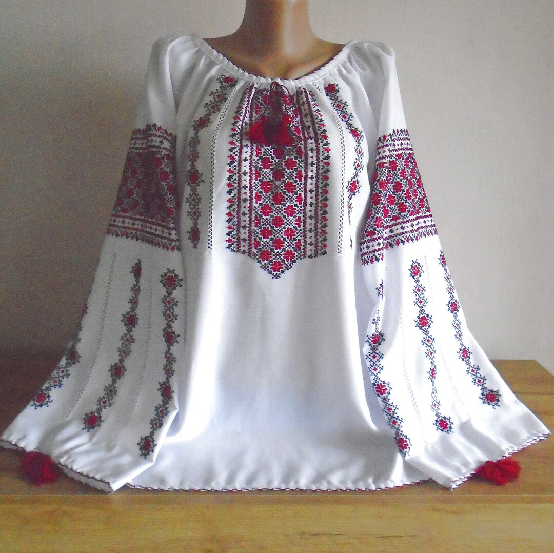 Ukrainian Hand Embroidered Women's Blouse Size 3XL Etsy