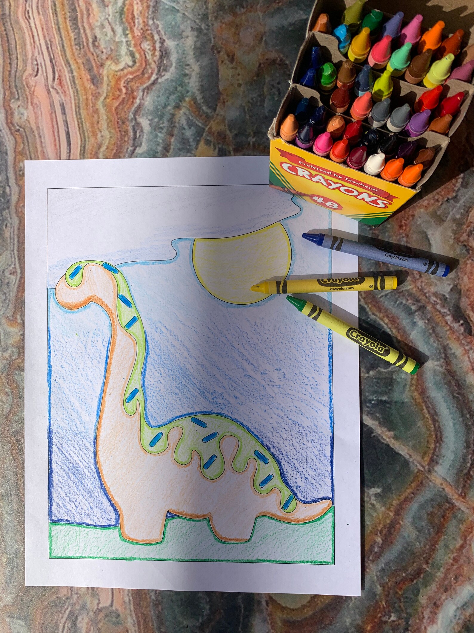 Donut Dinosaur Coloring Pages | Etsy