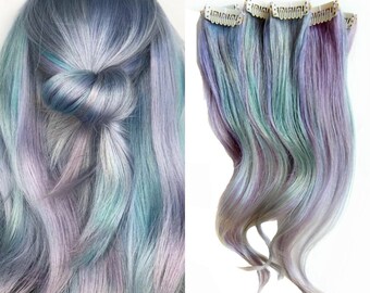 Purple Ombre Hair Human Hair Extensions Clip In Extensions Etsy