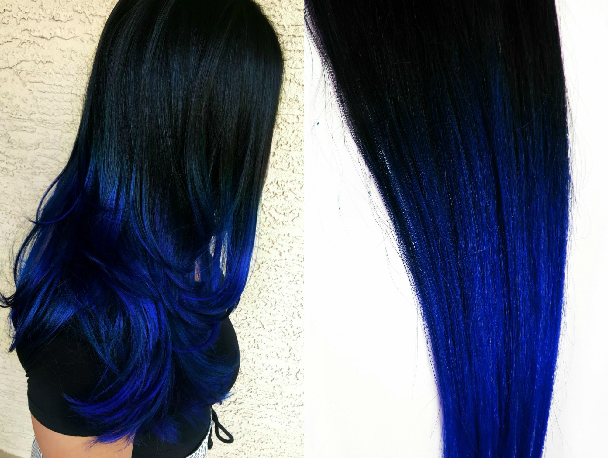 Blue hair extensions - wide 7