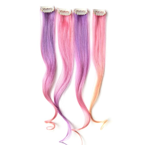 Pastel Hair Extensions Pink Ombre Hair Sunset Hair Etsy