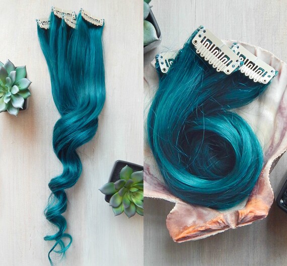 turquoise hair extensions human hair