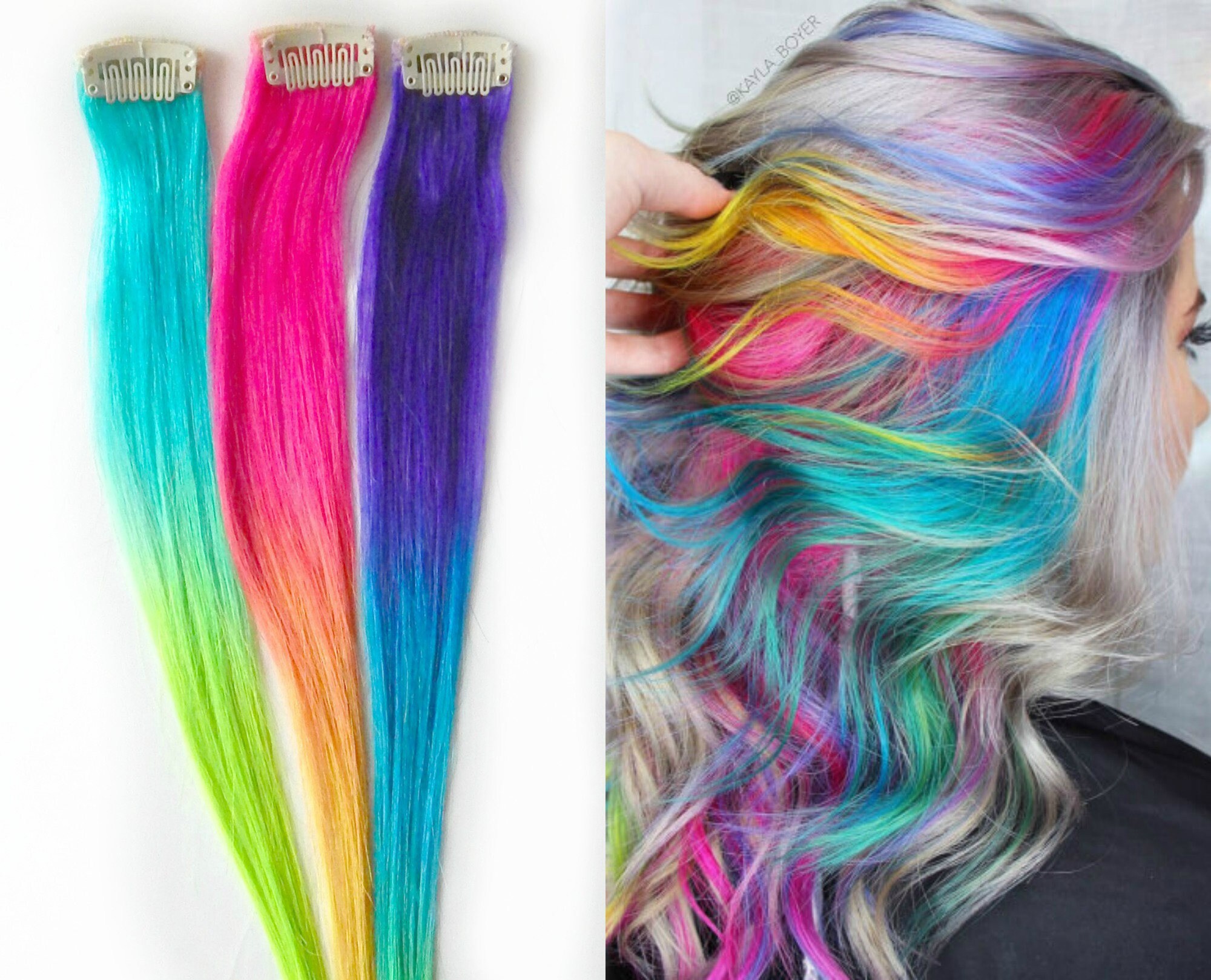 Moonstone Rainbow Hair Extensions Sand Art Hair Human Hair Etsy