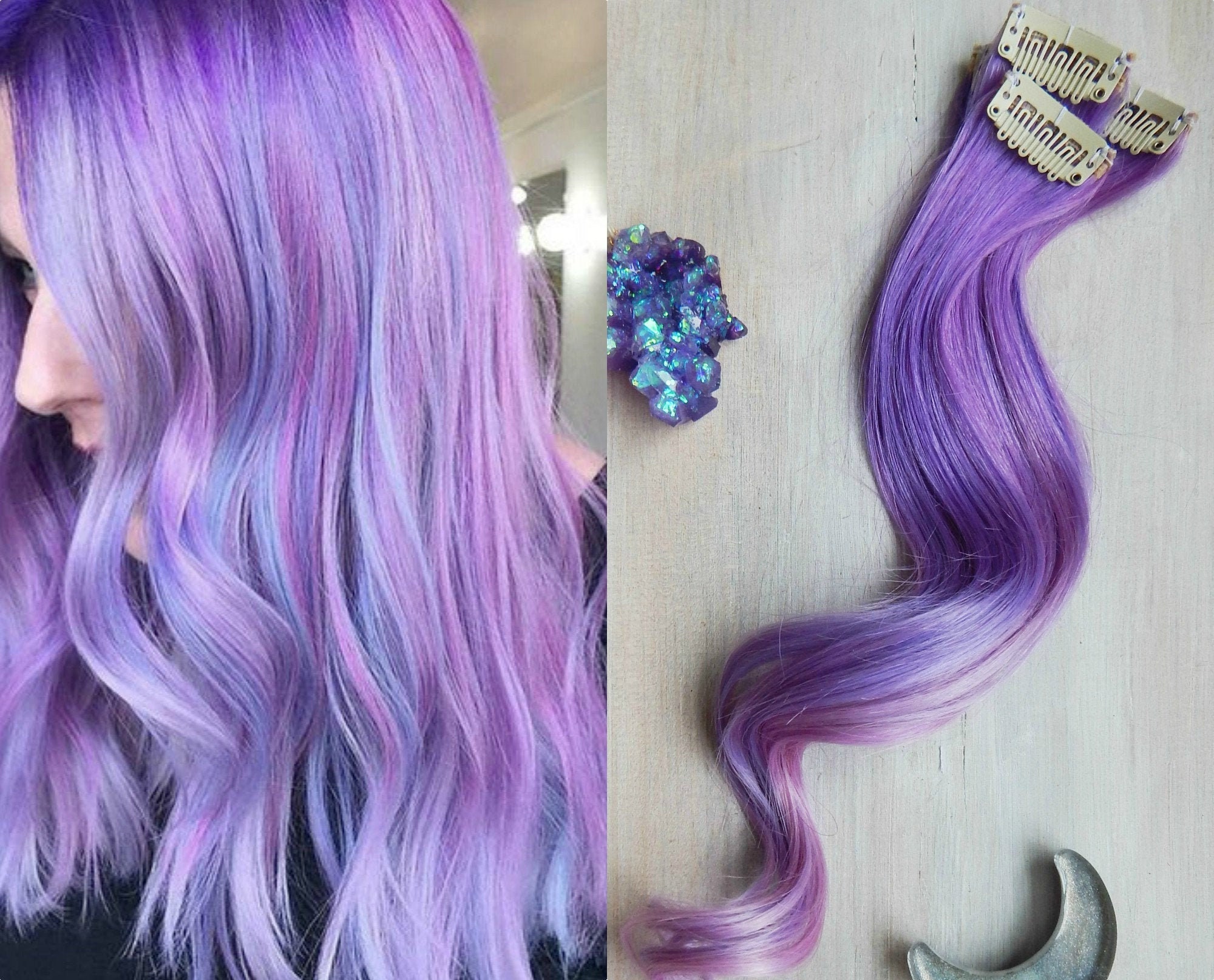 Lavender Hair Extensions Pastel Purple Hair Unicorn Hair Etsy