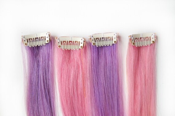 Pastel Hair Extensions Pink Ombre Hair Sunset Hair Etsy