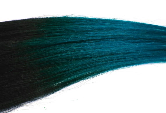 Mermaid Ombre Hair Mermaid Extensions Teal Blue Hair Turquoise Extensions Black To Teal Ombre Dip Dyed Hair Sea Blue Hair Clip Ins