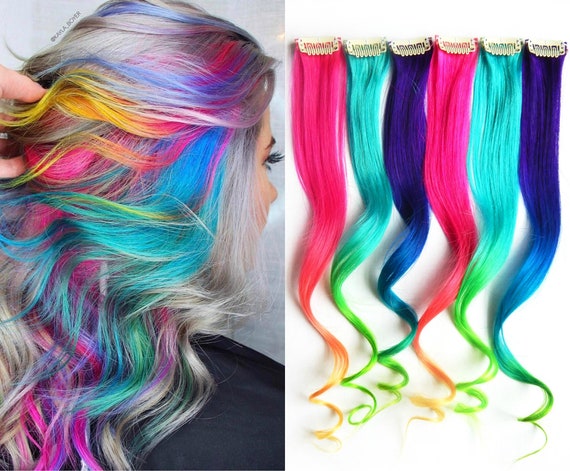 Moonstone Rainbow Hair Extensions Sand Art Hair Human Hair Etsy