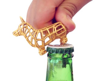 Corgi Wireframe Bottle Opener Keychain