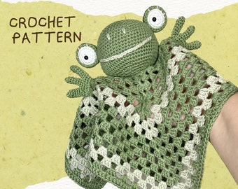 Crochet Frog Security Blanket PATTERN: Baby Comforter (PDF Pattern)