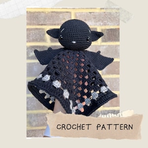 Crochet PATTERN Baby Bat Security Blanket Comforter Gift Baby Shower Calm Rest Relax