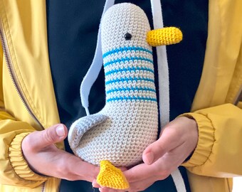 Чайка Крючком Амигуруми Мягкая кукла ручной работы Подарок для детей День рождения Милый подарок для детей Чучело Животное Релакс
