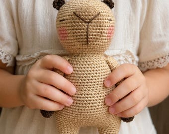 Handmade Crochet Capybara Plush – Eco-Friendly Cotton Amigurumi