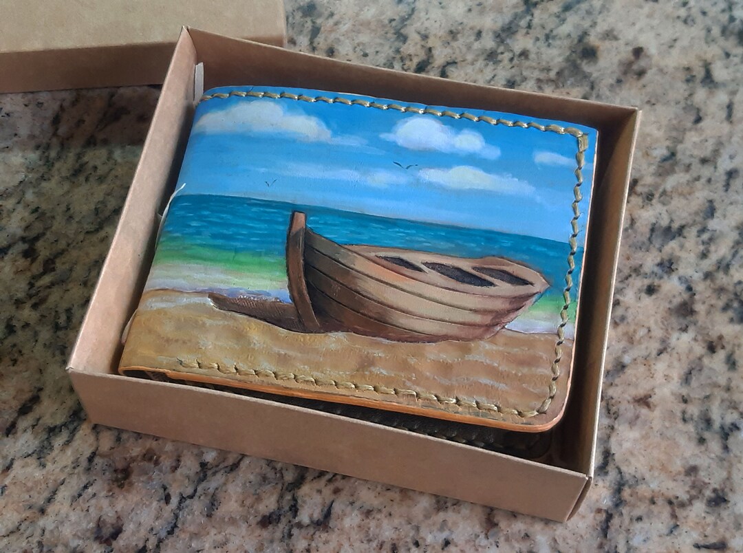 Boat Sticker Wallet Ukrainian Bifold Gift Wallet boat - Etsy