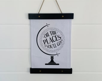 Oh the Places You’ll Go Hanging Canvas Nursery Decor