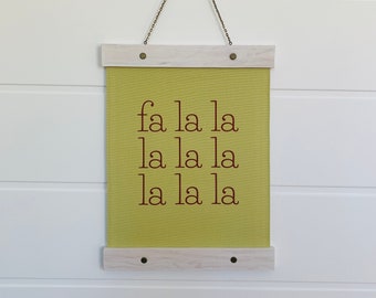 Fa La La Christmas Hanging Canvas Christmas Decor