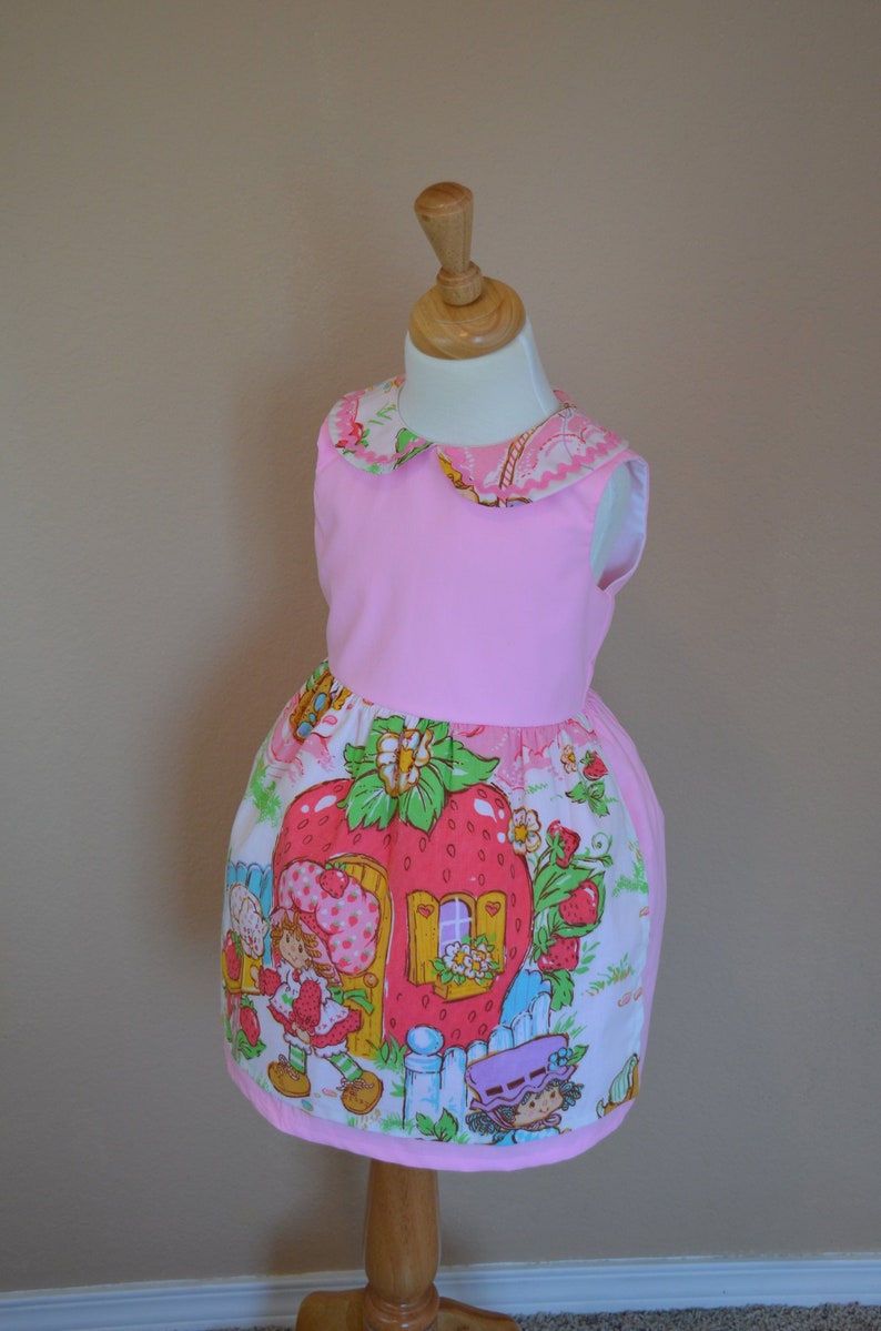 Strawberry Shortcake Dress . Shortcake Dress. Birthday dress. Party Dress. Peter Pan collar. Girls dress. Kawaii. Peppermint Patty. Strawberry Shortcake Dress . Shortcake Dress. Birthday dress. Party Dress. Peter Pan collar. Girls dress. Kawaii. Peppermint Patty.