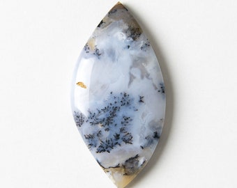 4243-45 Natural DENDRITIC AGATE CABOCHON Fossilised Agate Pear Cabochon For Wire Wrapping 19x32x6mm 28 Cts