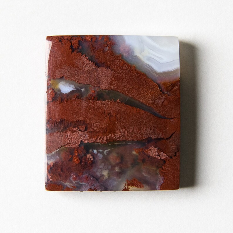 Stone Cabochon Natural Gemstone Cabochon Rectangle Moss Agate Stone Moss Agate Cabochon Rectangle Agate Cabochon 27 x 23 x 5 mm