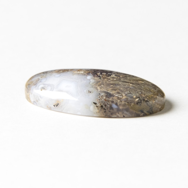 Natural Gemstone Cabochon 37 x 23 x 8 mm Oval Agate Moss Agate Cabochon Moss Agate Stone Stone Cabochon Oval Cabochon