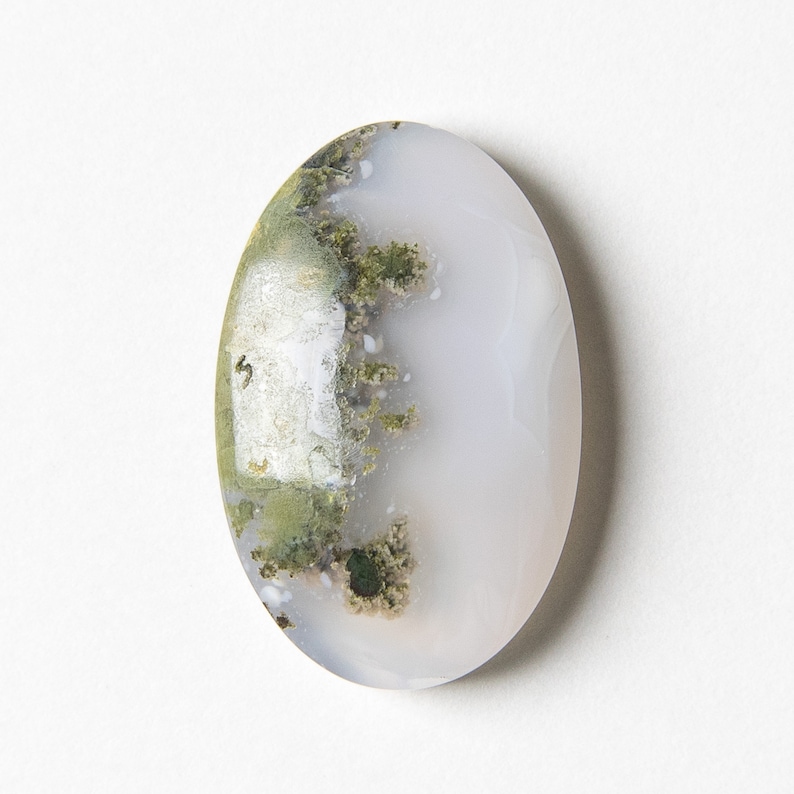 Moss Agate Cabochon Oval Cabochon Stone Cabochon Natural Gemstone Cabochon Moss Agate Stone Oval Agate 26 x 17 x 6 mm