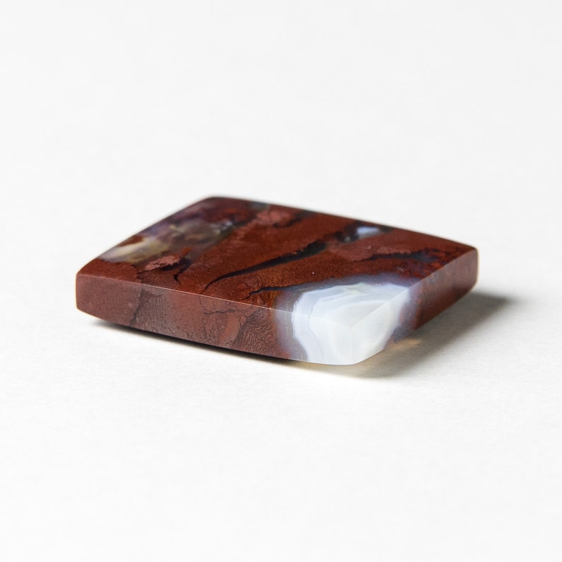 Stone Cabochon Natural Gemstone Cabochon Rectangle Moss Agate Stone Moss Agate Cabochon Rectangle Agate Cabochon 27 x 23 x 5 mm