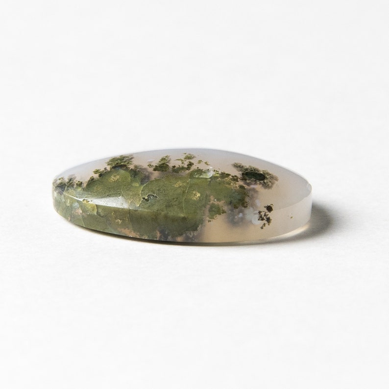 Moss Agate Cabochon Oval Cabochon Stone Cabochon Natural Gemstone Cabochon Moss Agate Stone Oval Agate 26 x 17 x 6 mm