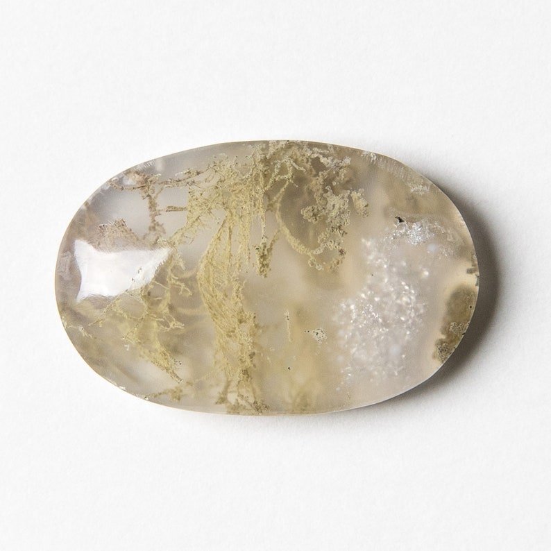 Natural Gemstone Cabochon Stone Cabochon 28 x 18 x 6 mm Moss Agate Stone Oval Agate Moss Agate Cabochon Oval Cabochon