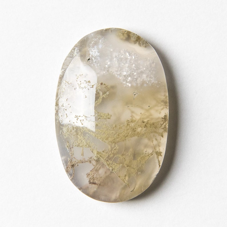 Natural Gemstone Cabochon Stone Cabochon 28 x 18 x 6 mm Moss Agate Stone Oval Agate Moss Agate Cabochon Oval Cabochon