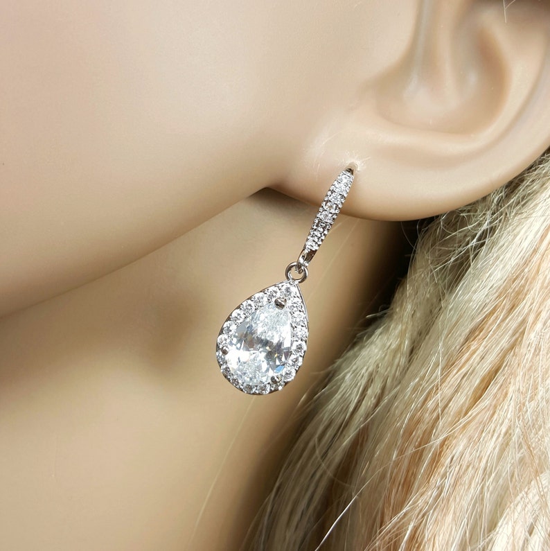 Nickel Free Ear Wires Bridesmaid Gift Earrings Bridesmaid Gift Crystal Teardrop Earrings Crystal Wedding Earrings