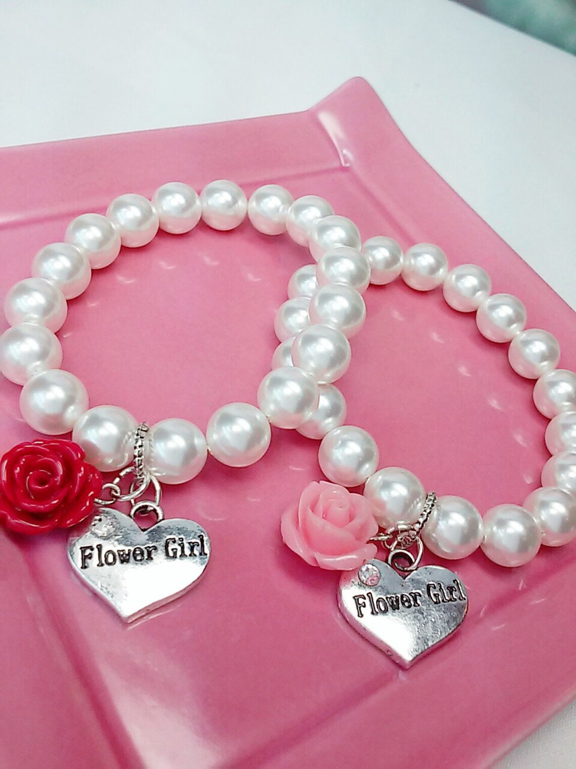 Flower Girl Bracelet with Flower Flower Girl Gifts Etsy