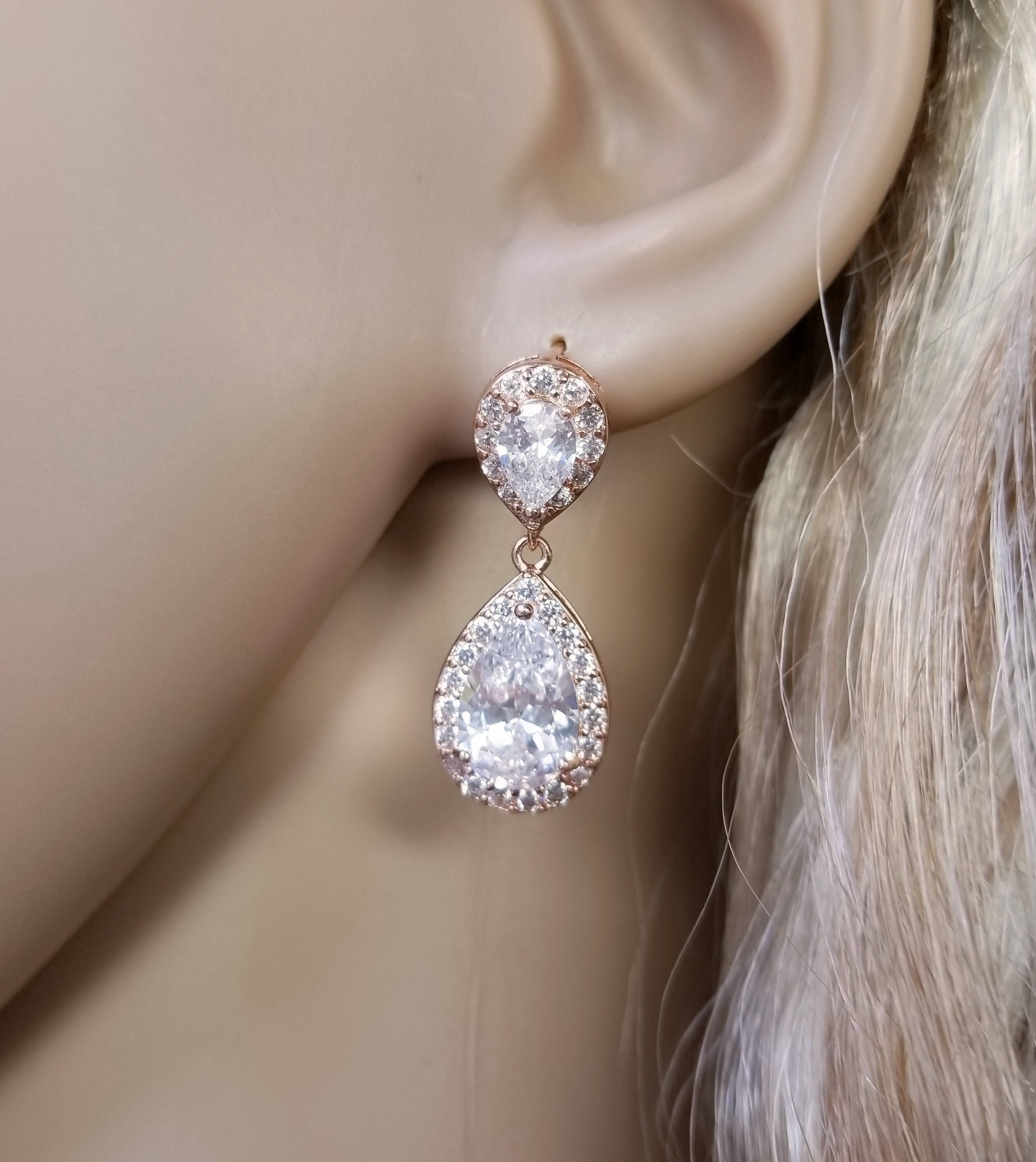 rose gold bridesmaid earrings