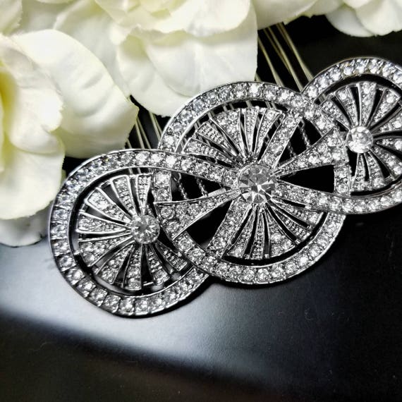 Art Deco Hair Comb Crystal Hair Combs Vintage Wedding Etsy
