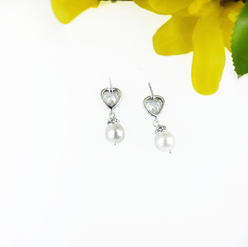 Child Wedding Earrings Flower Girl Jewelry First Communion Etsy