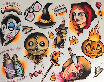 Trick 'R Treat flash sheet inspired print