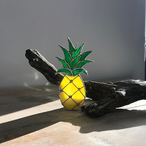 Pineapple Sun Catcher Stained Glass Coastal Decor Beach Boho Maximalist Holiday Bohemian Gifts Under 100 Hawaii Fruit