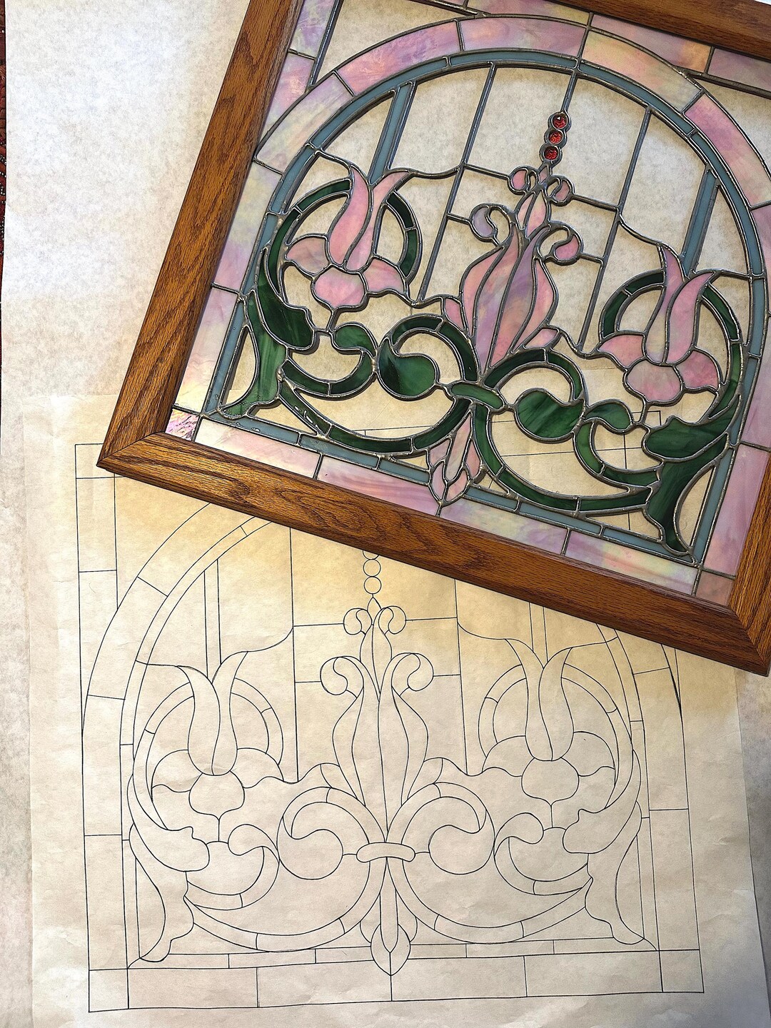 Victorian Cottage Window Stained Glass Pattern Original DIY PDF Digital ...