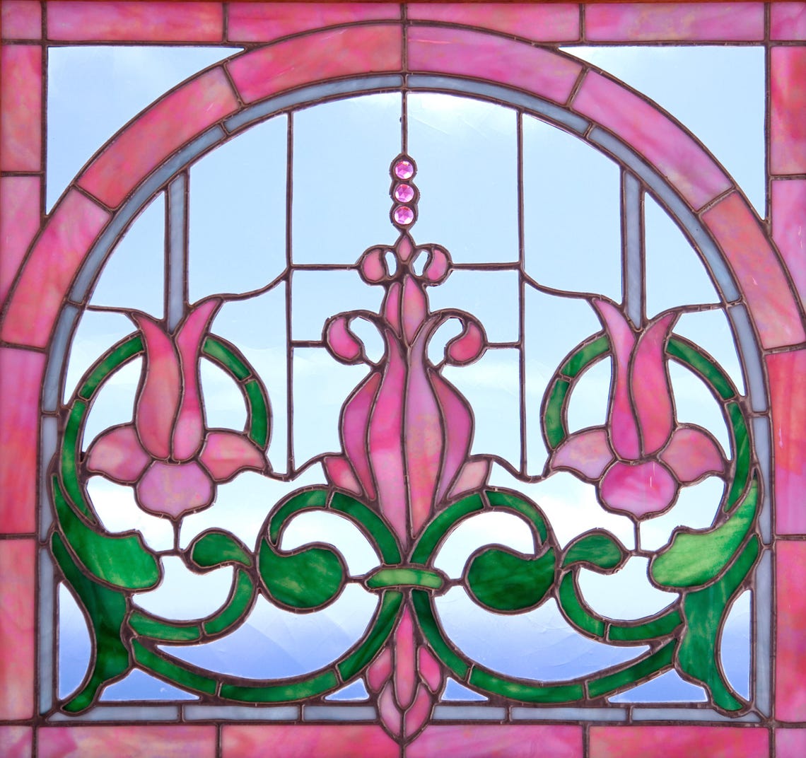 Victorian Cottage Window Stained Glass Pattern Original DIY PDF Digital ...