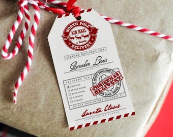 Editable Santa Gift Tag Printable Digital Download Christmas Santa ...