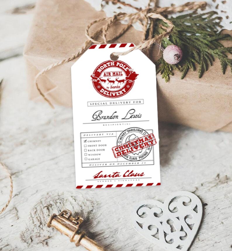 Editable Gift From Santa Gift Tag Printable Christmas Gift - Etsy