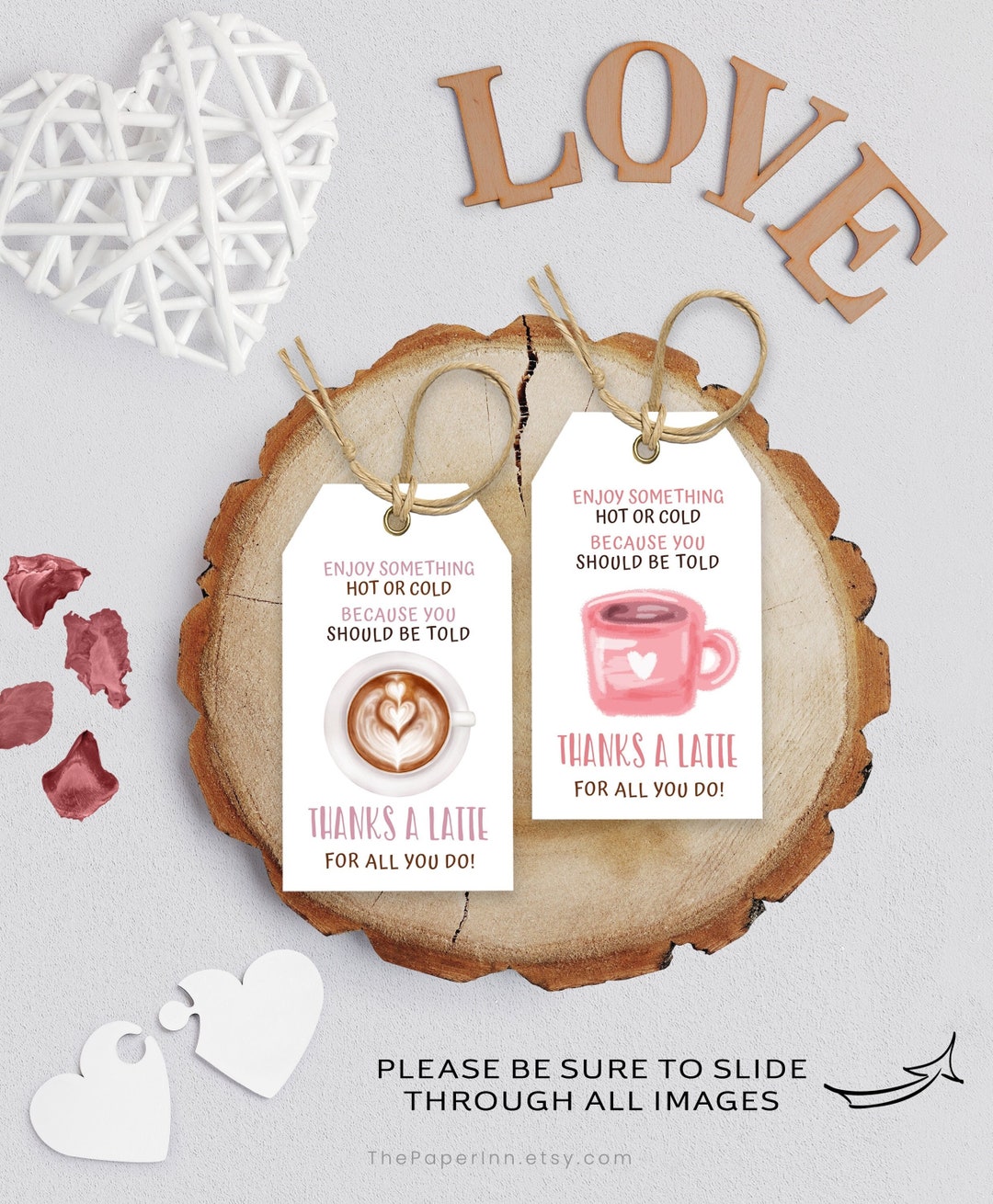 Editable Coffee Favor Tag Template, Printable Thanks a Latte Gift Card ...