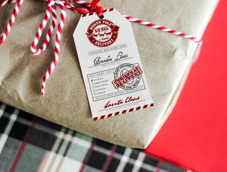 Editable Gift From Santa Gift Tag Printable Christmas Gift - Etsy