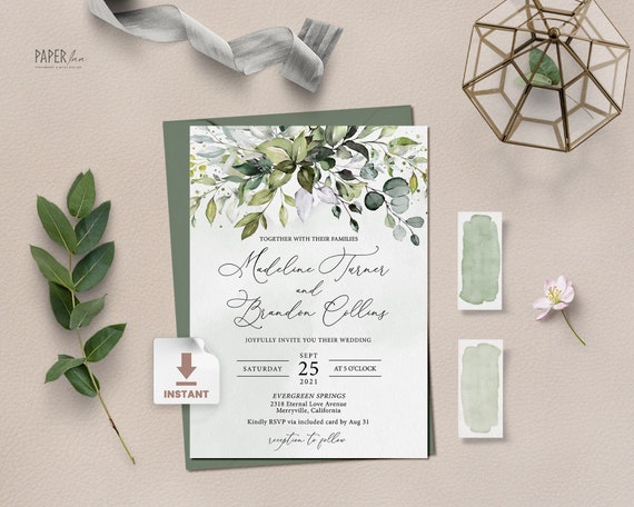  Mobiusea Creation Greenery Wedding Invitation Stickers