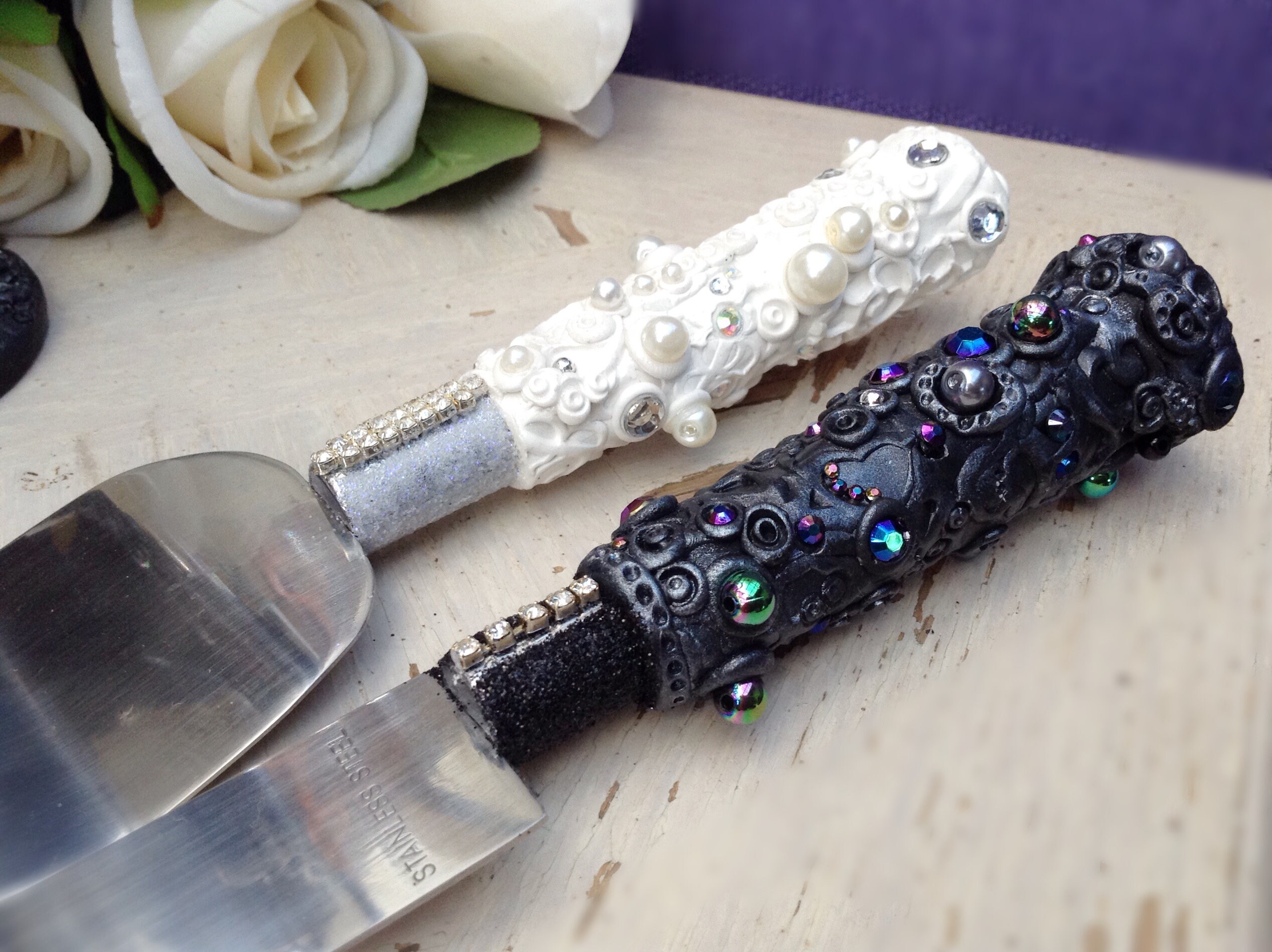 Gothic Wedding Cake Knife Set Cake Server Cake Knife and Etsy