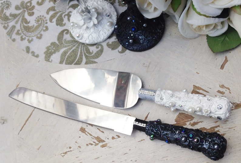 Gothic Wedding Cake Knife Set Cake Server Cake Knife and Etsy