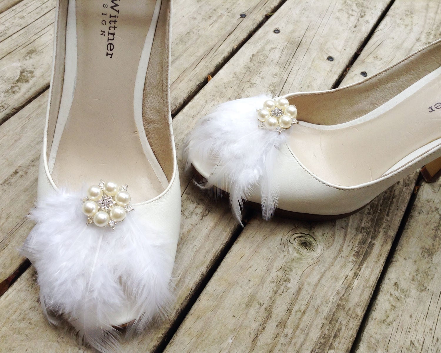 feather wedding shoes