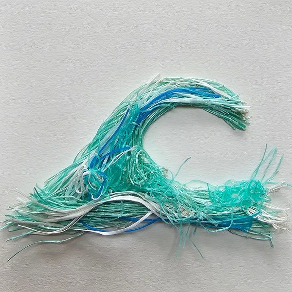 Marine debris wave made from fishing rope collected from beautiful Cornish beaches. Plastic, Cornwall, conservation, reuse, repurpose.