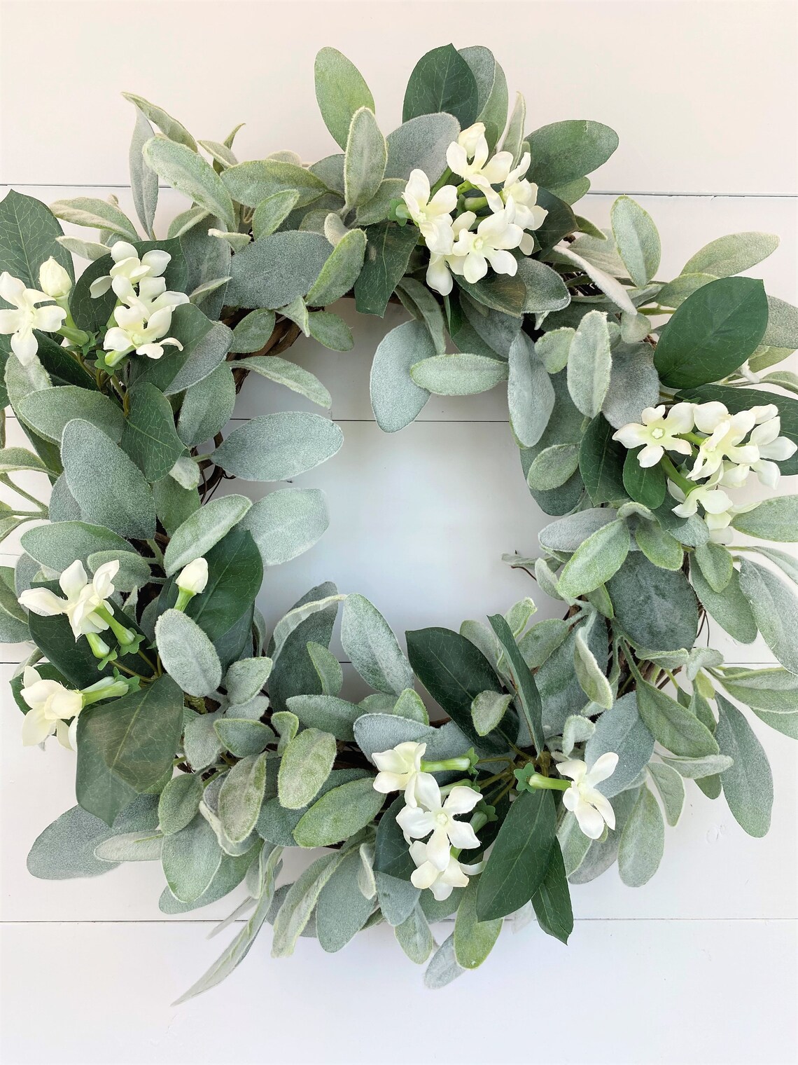 Lamb's Ear Wreath Farmhouse Wreath Lambs Ear Farmhouse Etsy