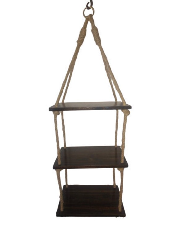 3 Tier Hanging Rope Shelf for Indoor Home Decor Plants Etsy
