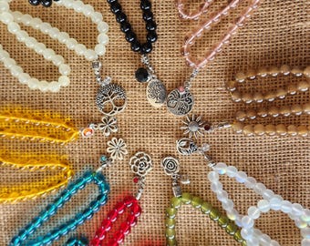 Sacred Codes Rosary 45 beads - Agesta - Numerology - TREES FLOWERS Collection